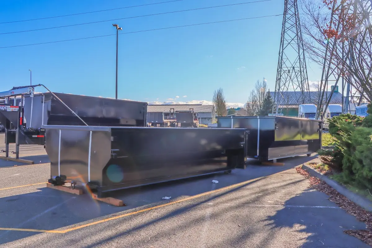 Roll-off dumpster ready for waste disposal at job site for 8 Yard Dumpster Rental in Paragould